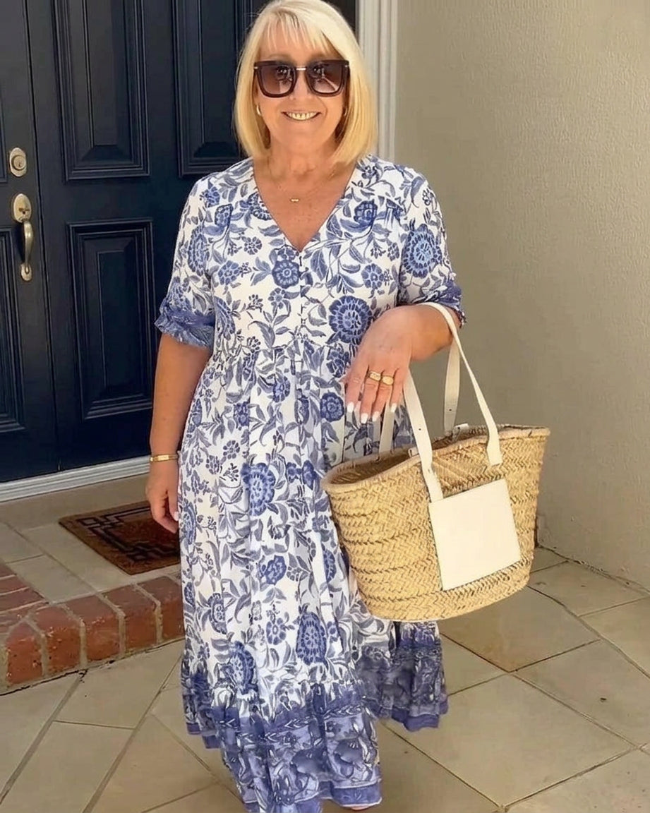 Sharon - Flowing Floral Day Dress