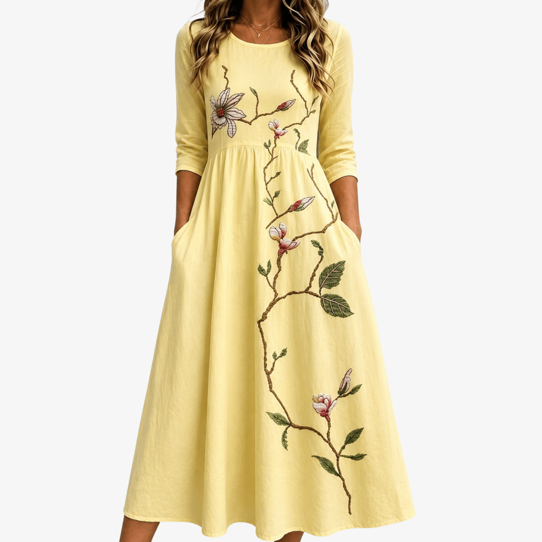 Joanne - Soft Floral Midi Dress