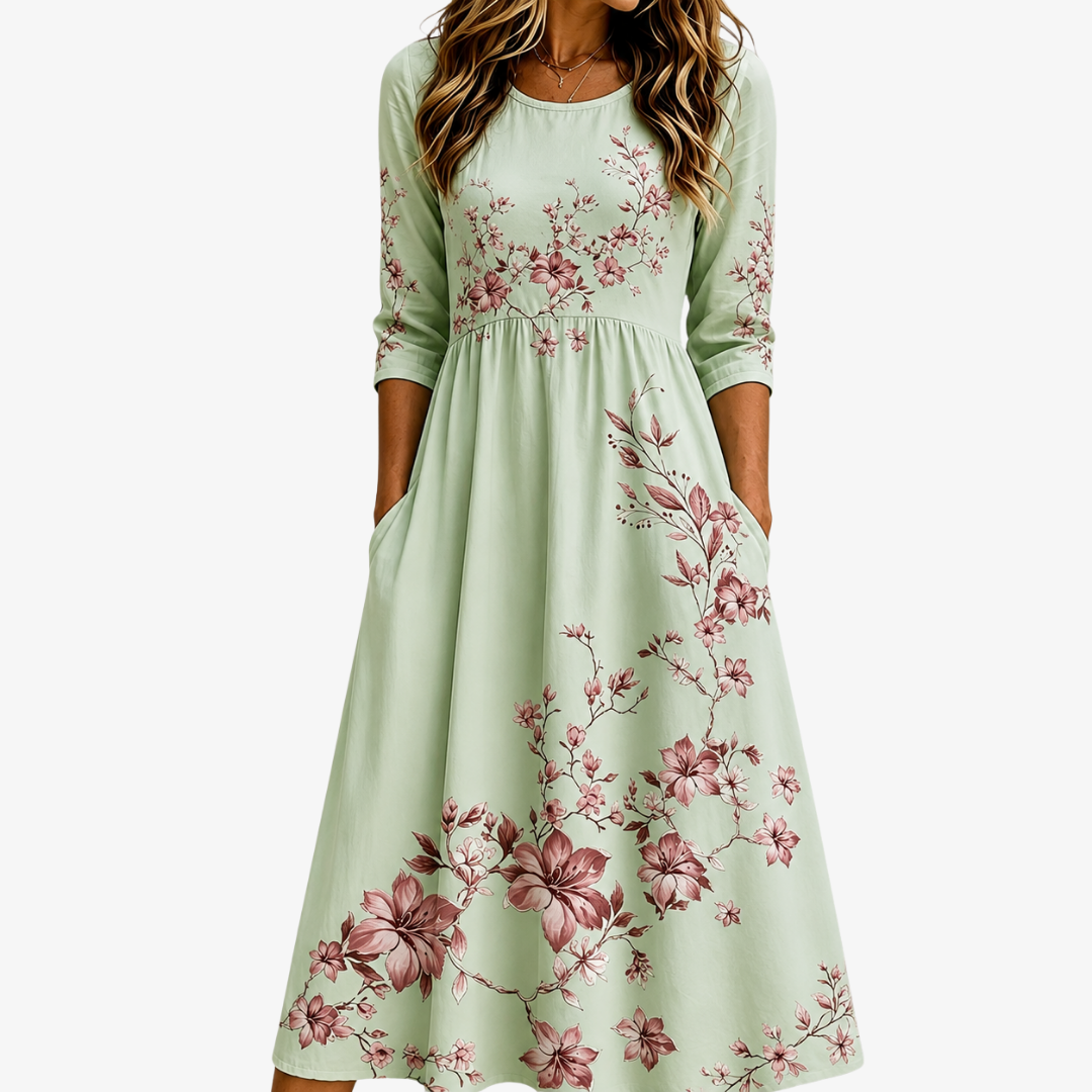 Charlene - Floral Charm Midi Dress