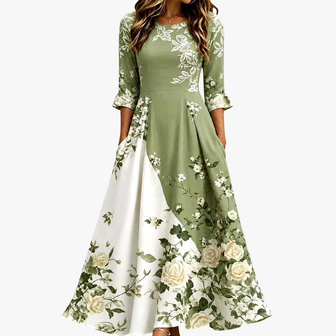 Marilyn - Elegant Rose Garden Dress