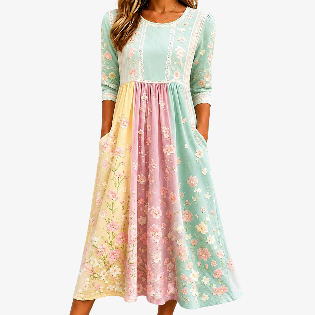 Norma - Pastel Bloom Midi Dress