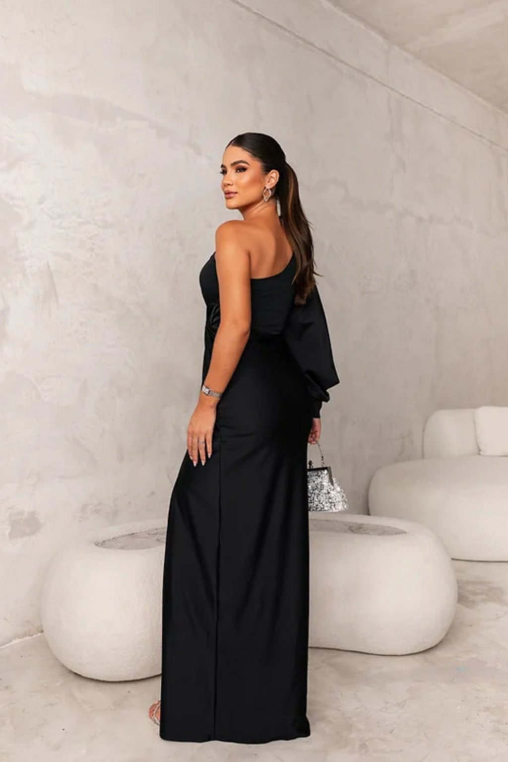 Loretta - One Shoulder Draped Dress