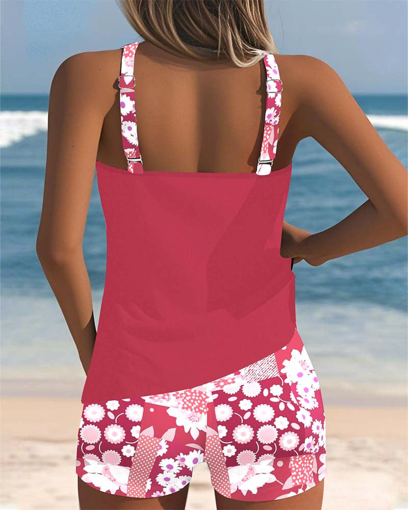 Linda - Printed Tankini Shorts Set