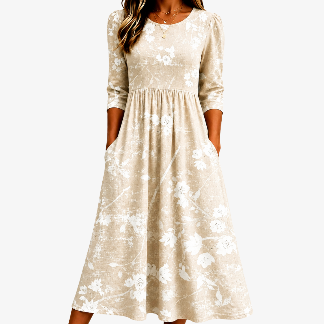 Eleanor - Graceful Floral Midi Dress