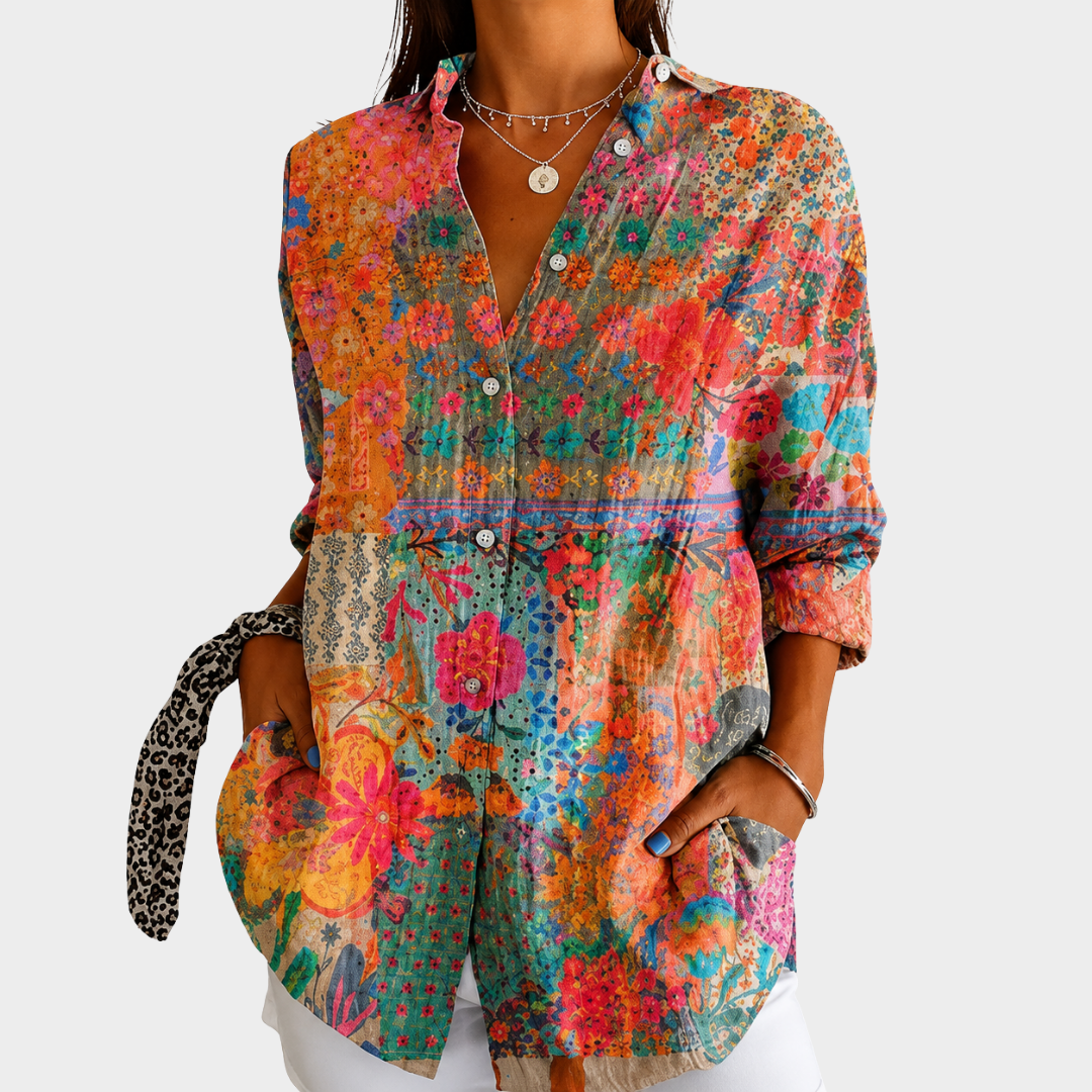 Sarah - Colorful Garden Shirt