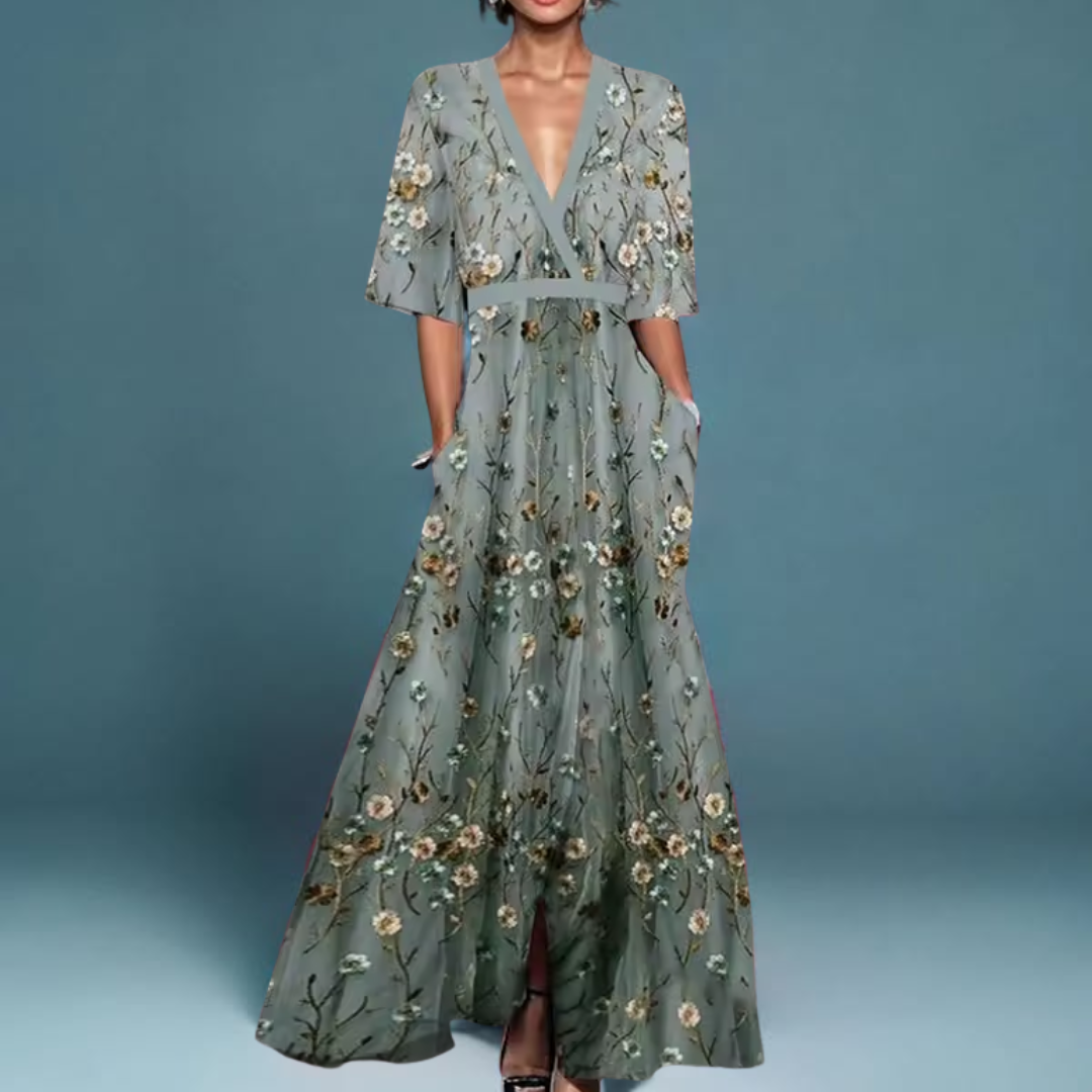 Maureen - Bold Floral Maxi Dress