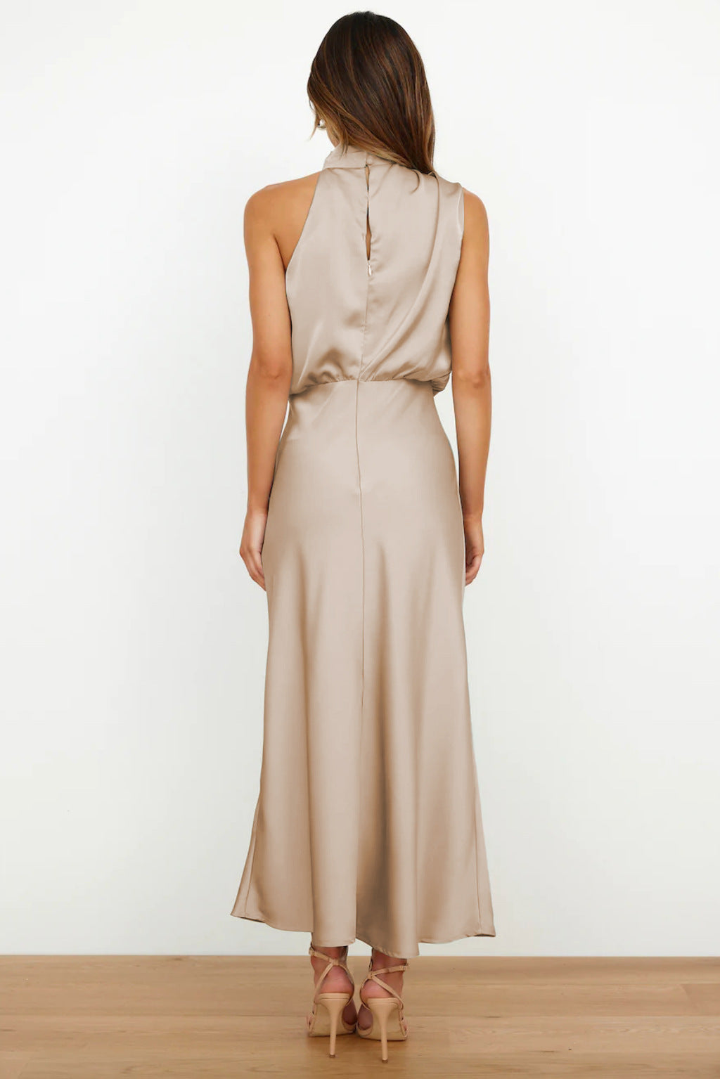 Camila - Elegant Halter Midi Dress