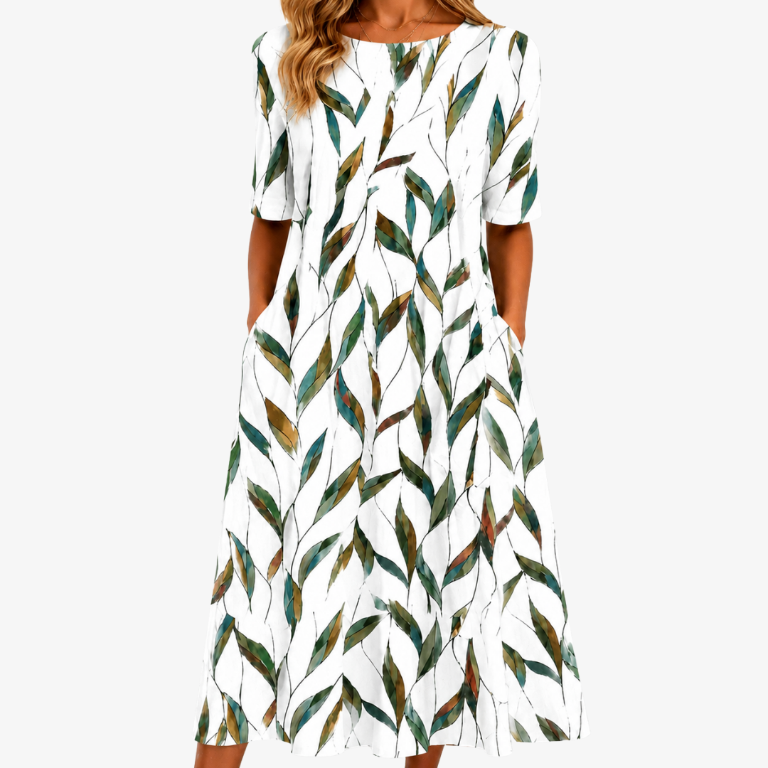 Carolyn - Graceful Botanical Dress