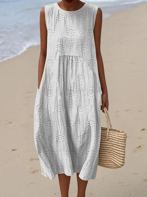 Rose - Embroidered Midi Dress