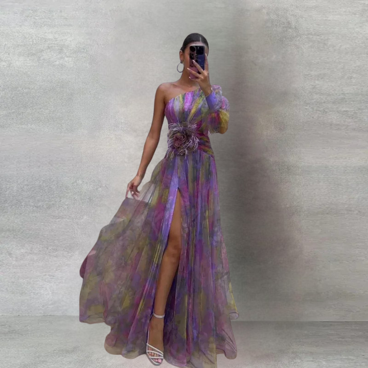 Priscilla - Graceful Slit Evening Dress