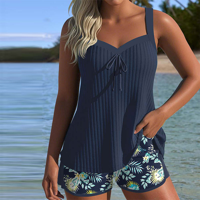 Martha - Tropical Tankini Shorts Set