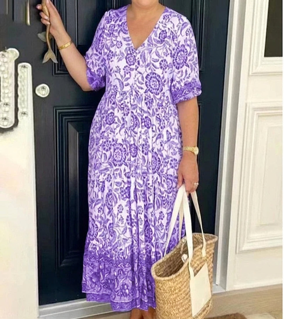 Sharon - Flowing Floral Day Dress