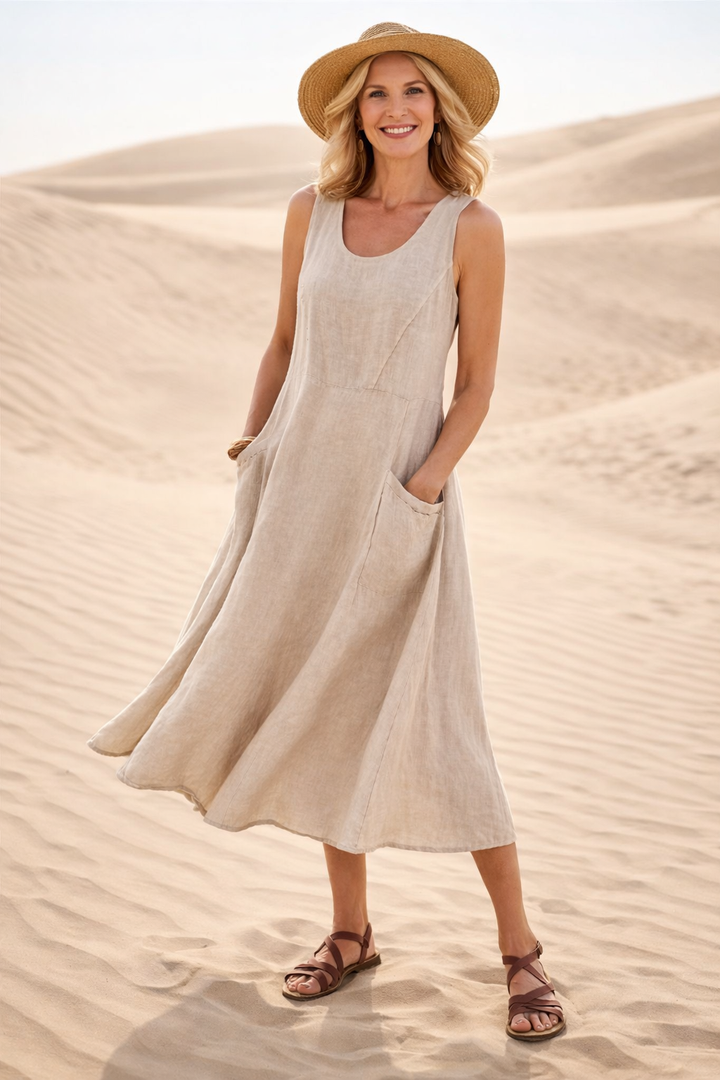 Luna - Comfortable A-Line Midi Dress
