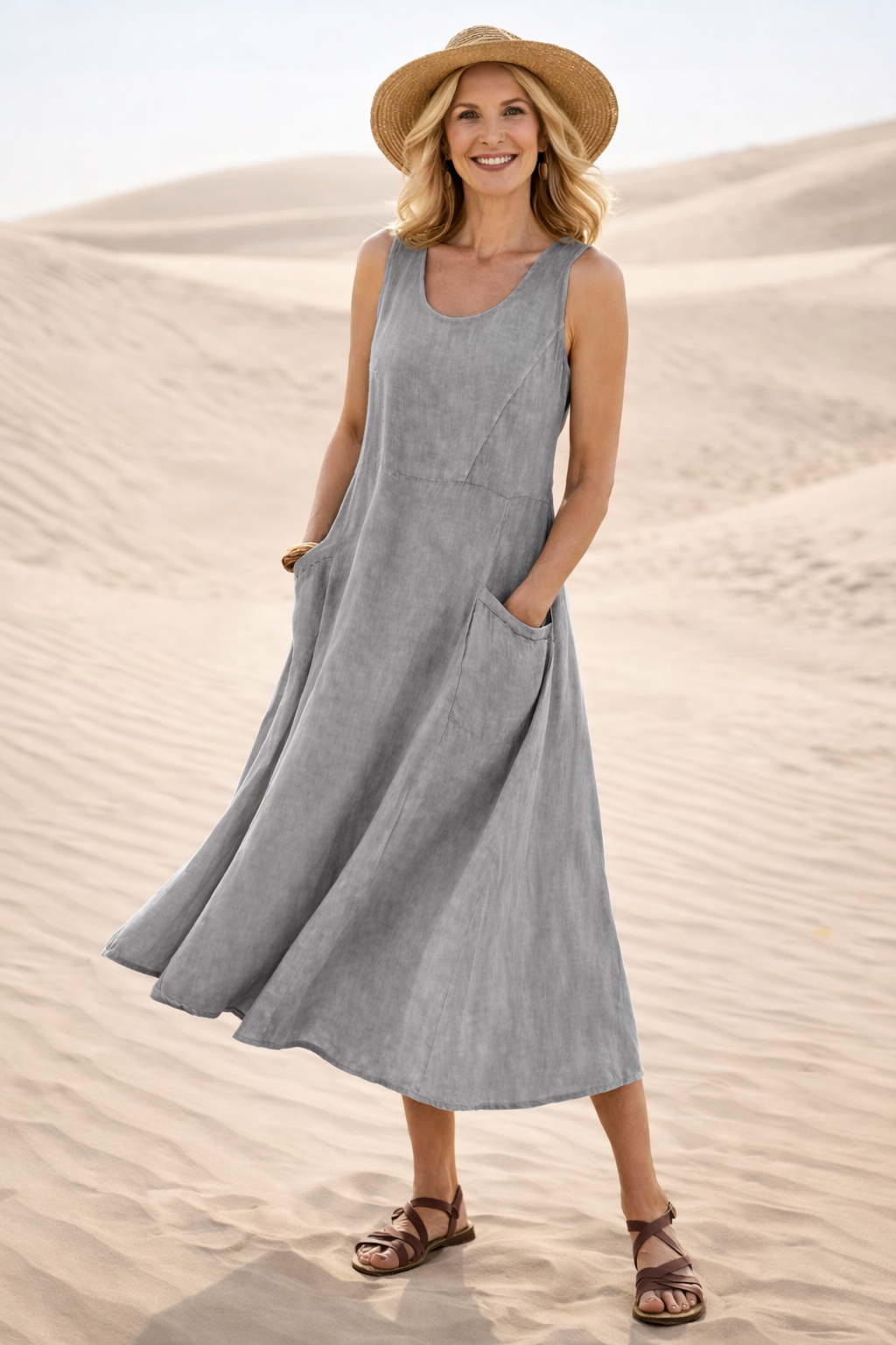 Luna - Comfortable A-Line Midi Dress