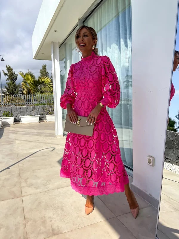 Liana - Chic High Neck Dress
