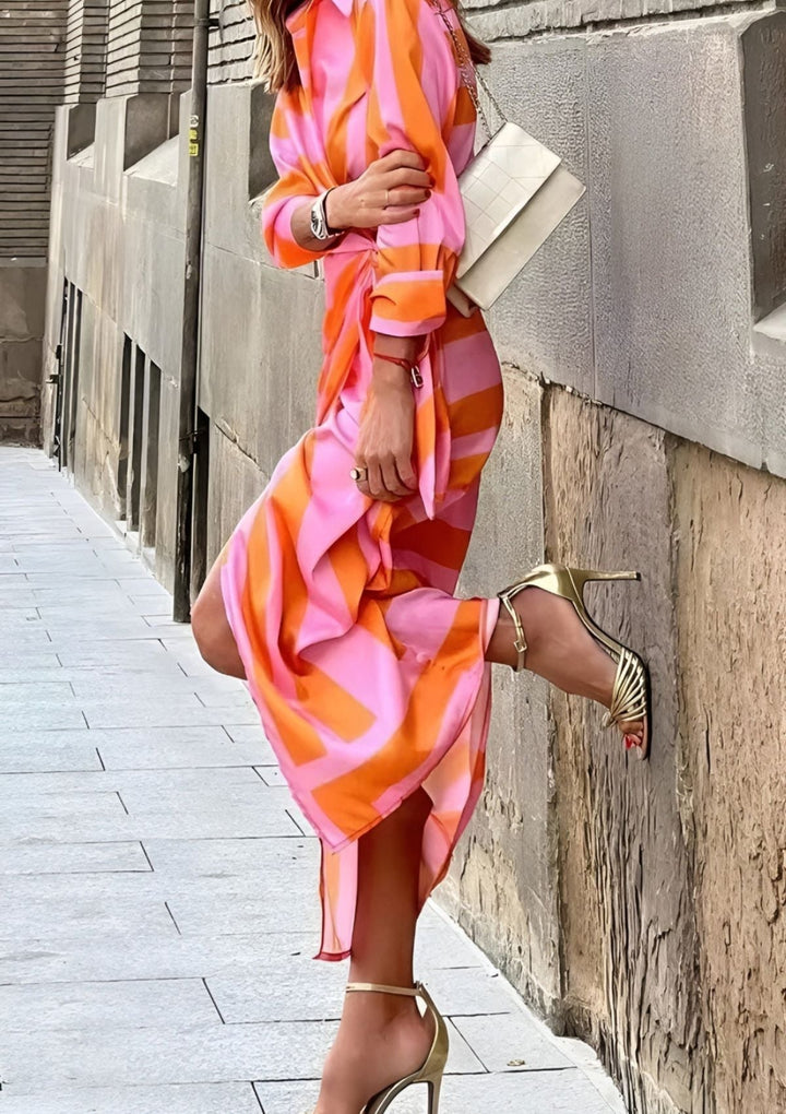 Sienna - Geometric Wrap Midi Dress