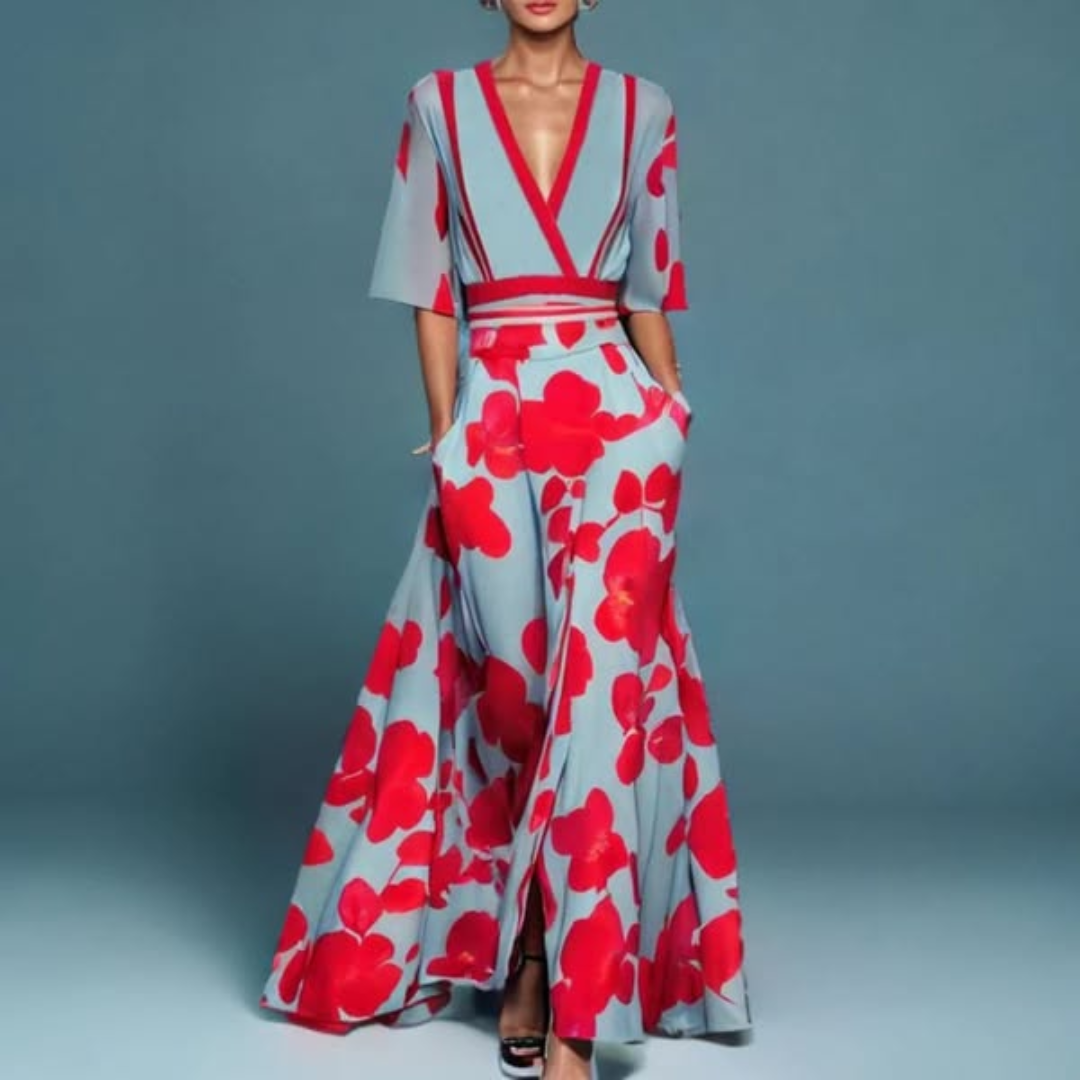 Maureen - Bold Floral Maxi Dress