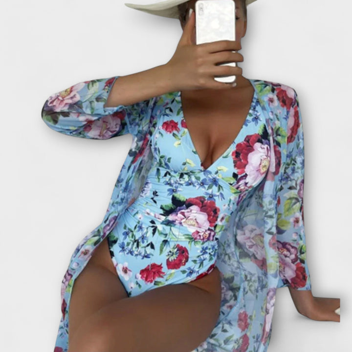 Catherine - Tropical One-Piece Swim Set