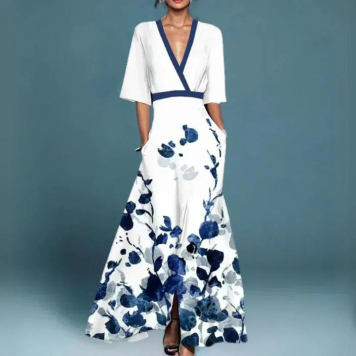 Eliana - Floral V Neck Maxi Dress