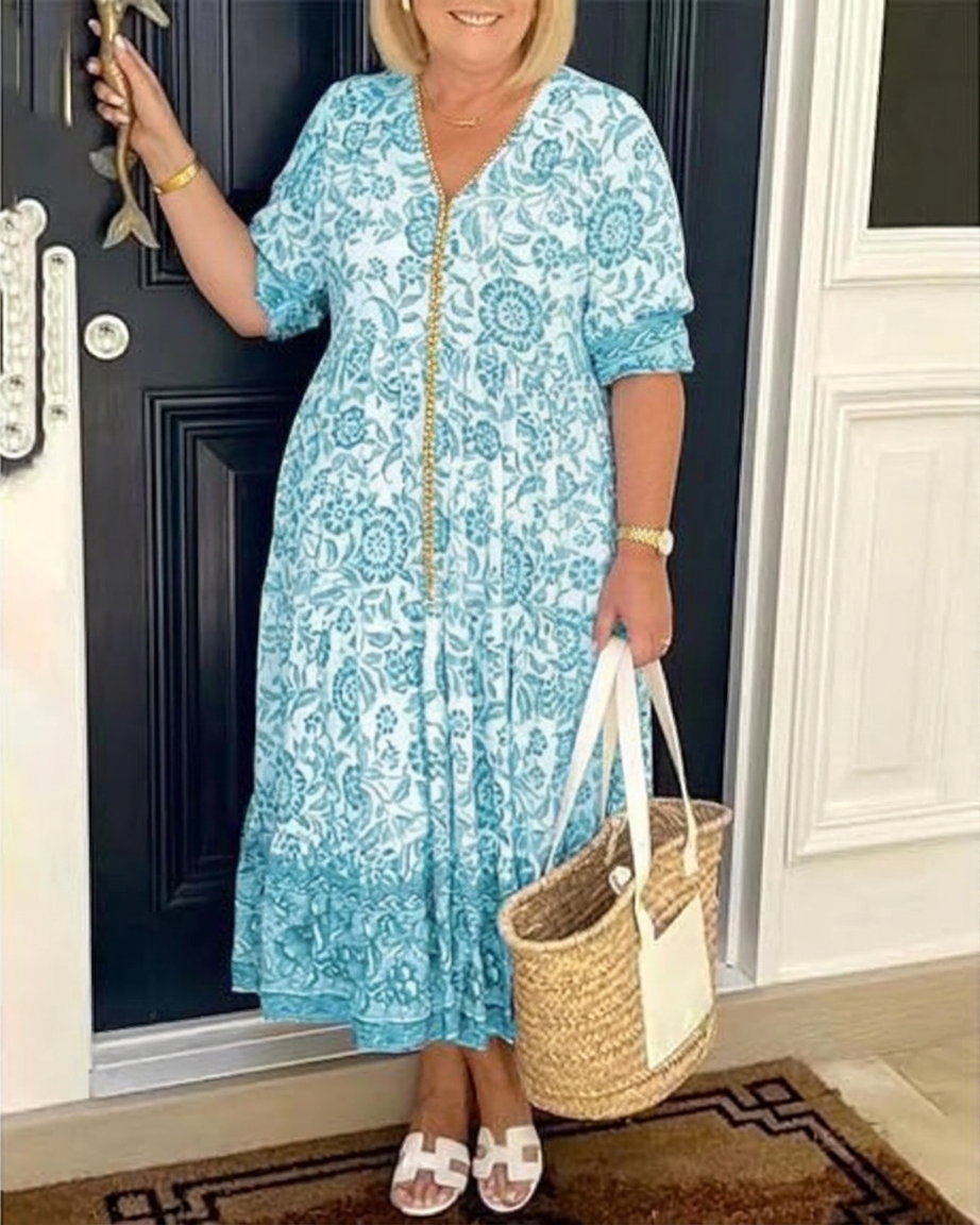 Sharon - Flowing Floral Day Dress