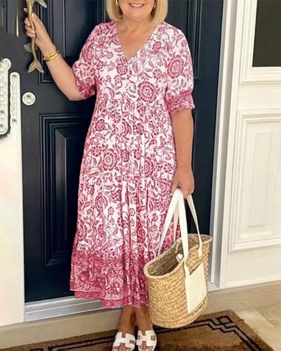 Sharon - Flowing Floral Day Dress