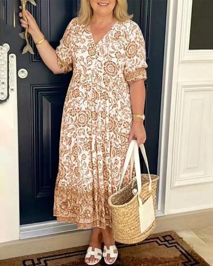 Sharon - Flowing Floral Day Dress