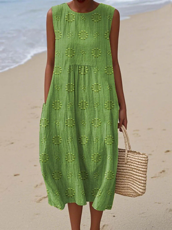 Rose - Embroidered Midi Dress