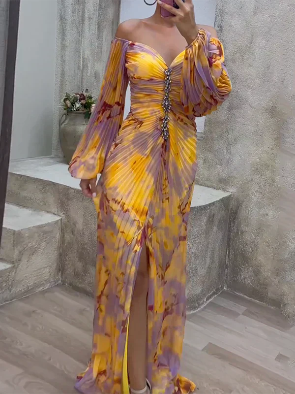 Imelda - Ruched Off Shoulder Maxi Dress