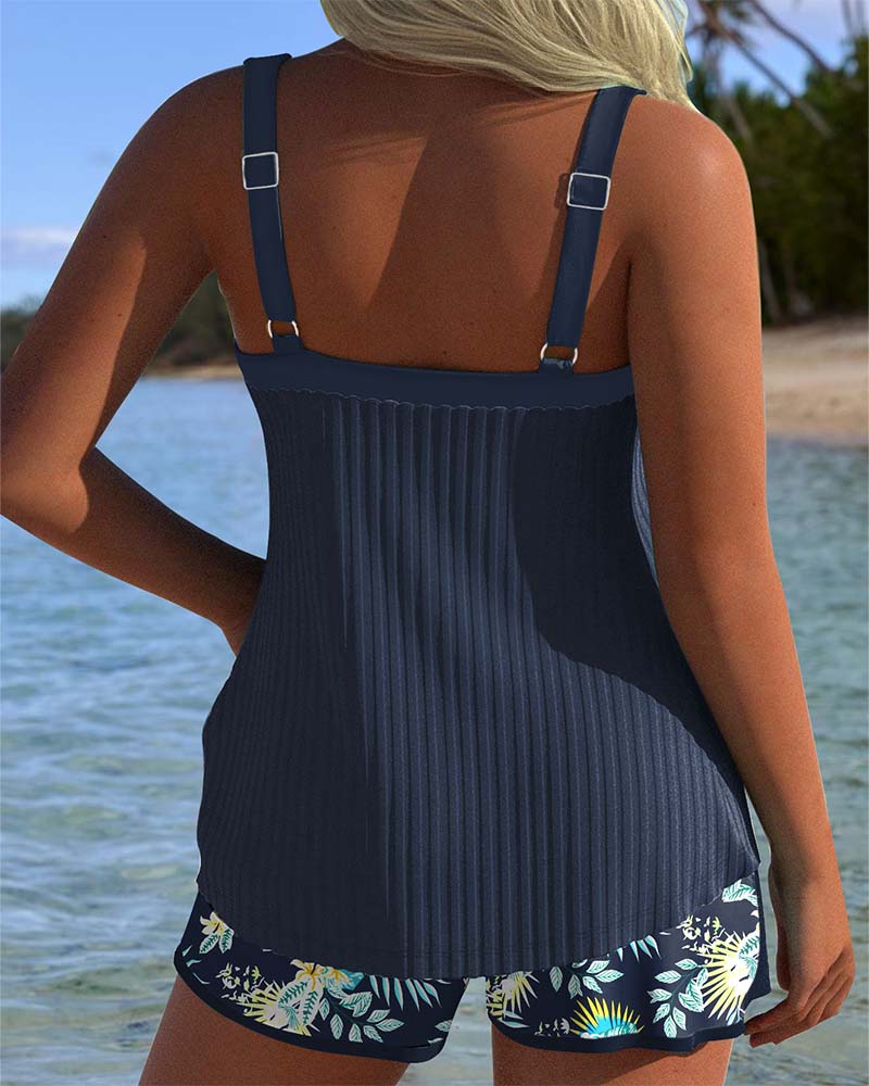 Marsha - Tropical Tankini Shorts Set