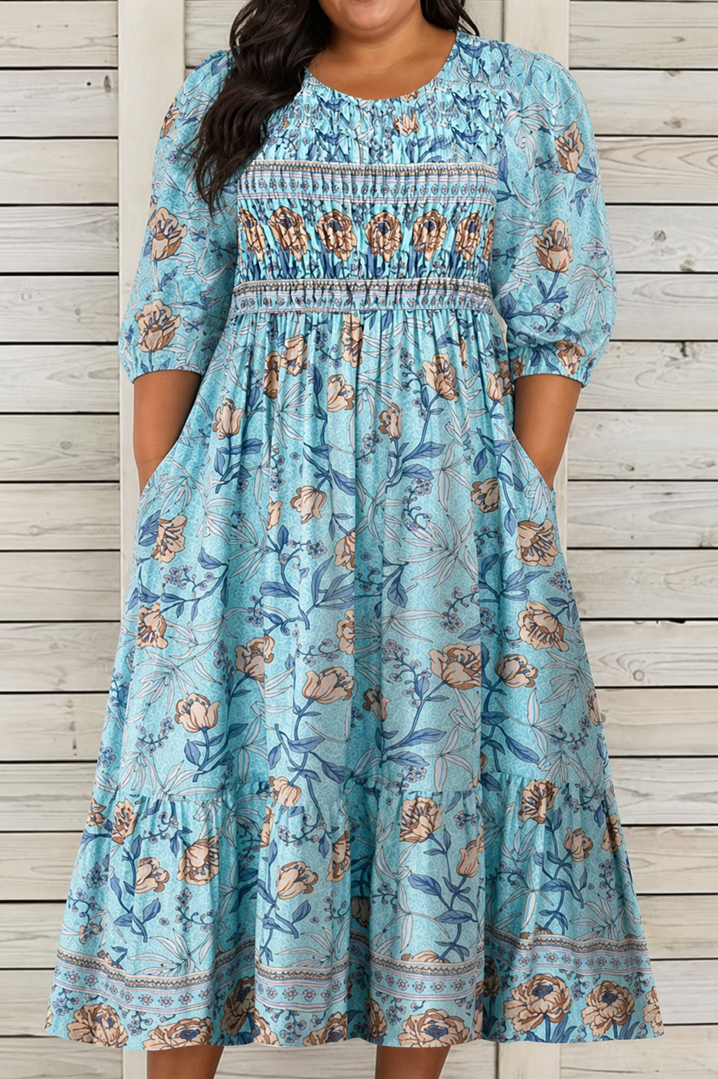 Margaret - Graceful Floral Midi Dress
