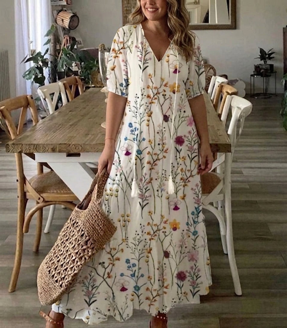 Carol - Classic Floral Midi Dress