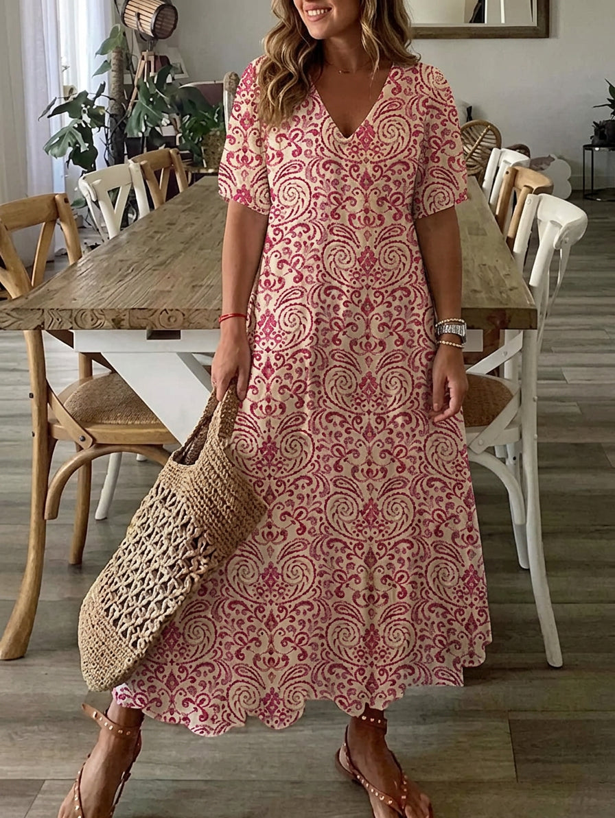 Carol - Classic Floral Midi Dress