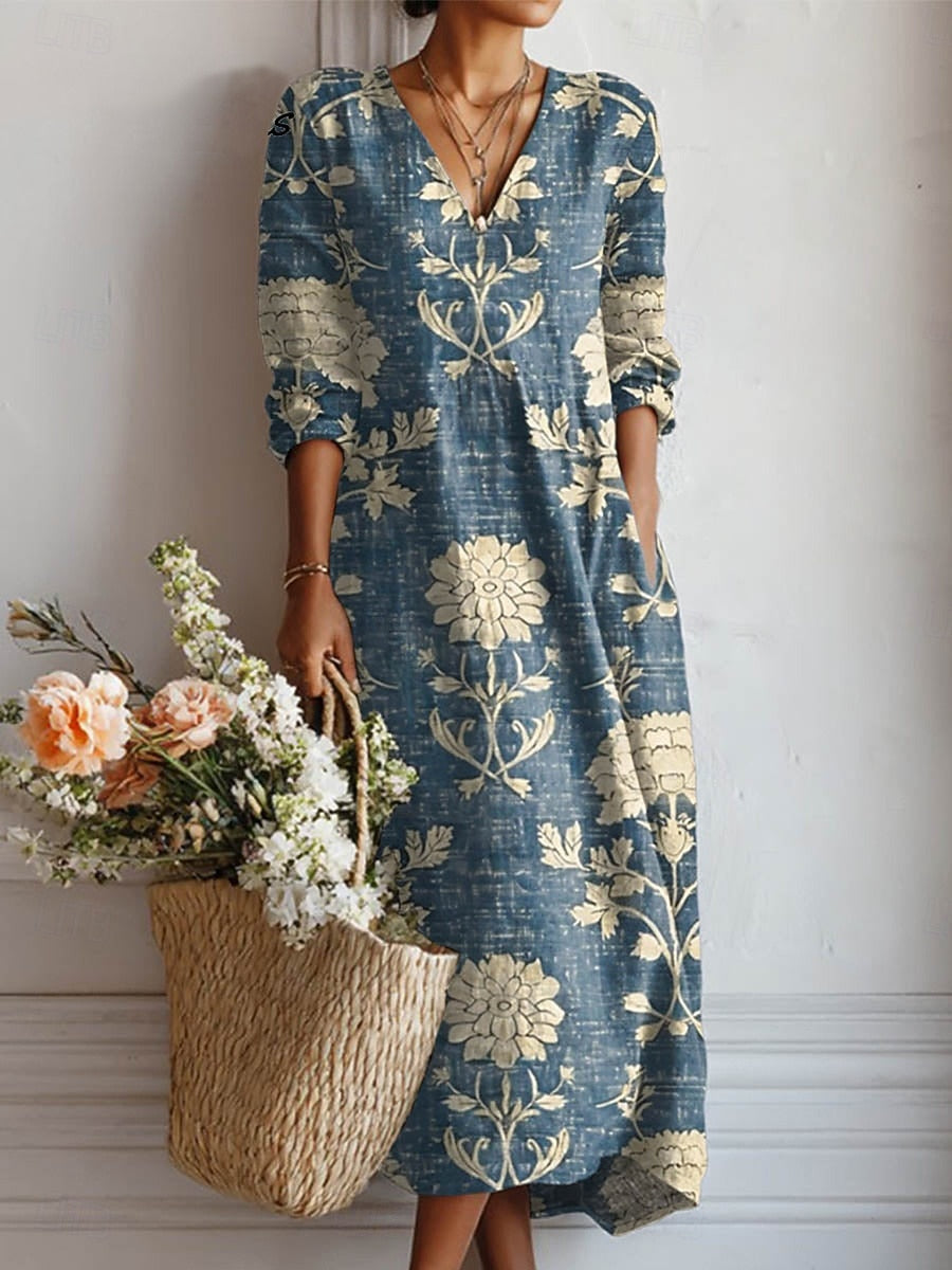 Karin - Graceful Patterned Midi Dress